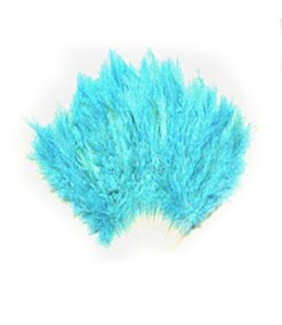 초록색 깃털 부채 Orange feather fan