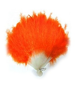 주황색 깃털 부채 Orange feather fan